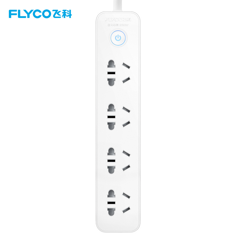 飞科(FLYCO)延长线插座FS2012 接线板插排家用超功率保护独门安全门3米 插线板排插接电线接电板