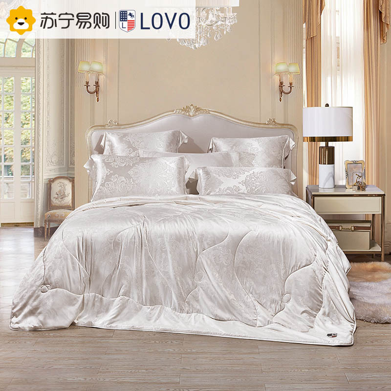 LOVO家纺 床上用品 被子 提花被 蚕丝填充 春秋被 丝韵提花蚕丝春秋被