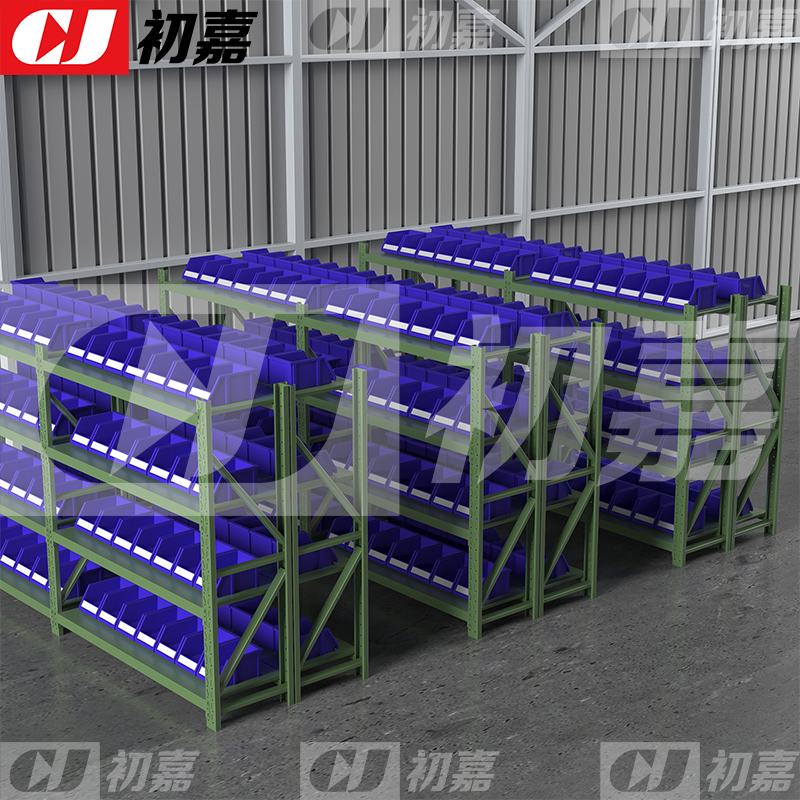 初嘉(CJ)仓储货架库房置物架中型货架军绿色主架1500*600*2000mm/200kg高清大图