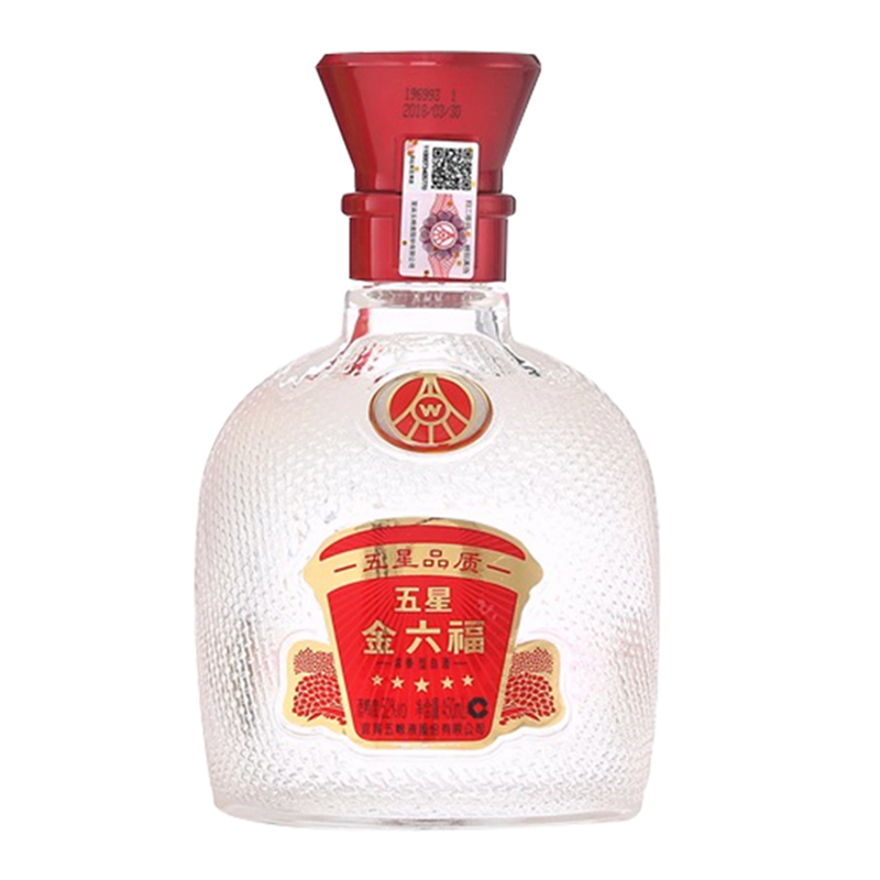 五粮液股份公司金六福五星52度高度纯粮白酒450ml盒装浓香型白酒 高度白酒高清大图