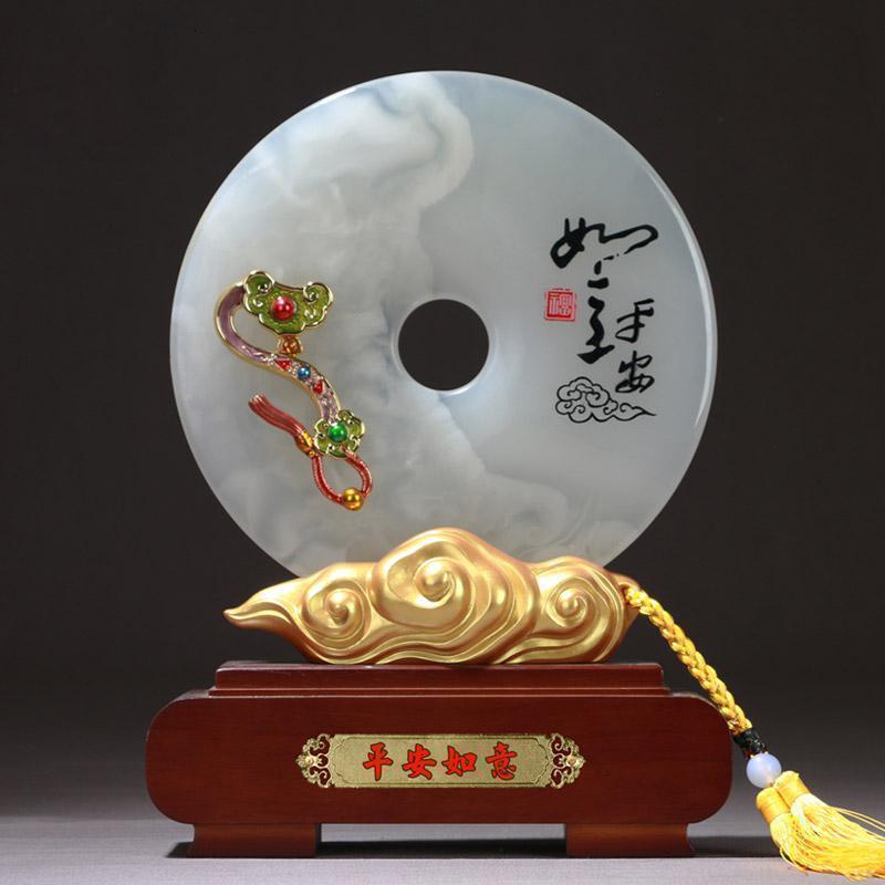 平安扣摆件玉石如意酒柜装饰乔迁新居礼品新房客厅装饰品_916_327