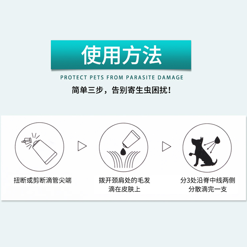 朗莫特驱虫药大型犬金毛体内外除跳蚤宠物狗狗体内体外打虫药3支