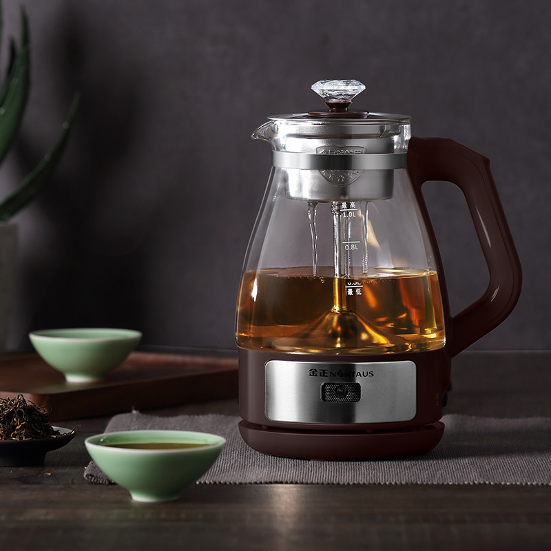 金正(NiNTAUS) 养生壶 电热水壶 蒸汽煮茶器 蒸茶器 黑茶电茶壶 全自动玻璃蒸茶壶JZW-0601（豪华版加配）