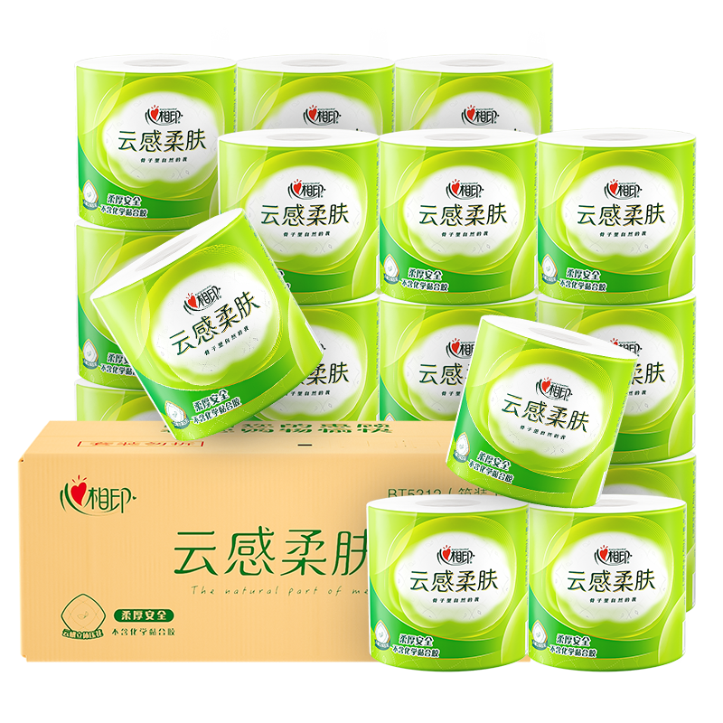 心相印BT5312心相印云感110克27粒四层卷筒卫生纸31100