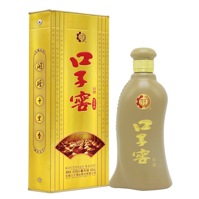 [口子窖年货节]口子窖5年型五年型40.8度400ML*4瓶兼香型白酒整箱装口子酒高清大图