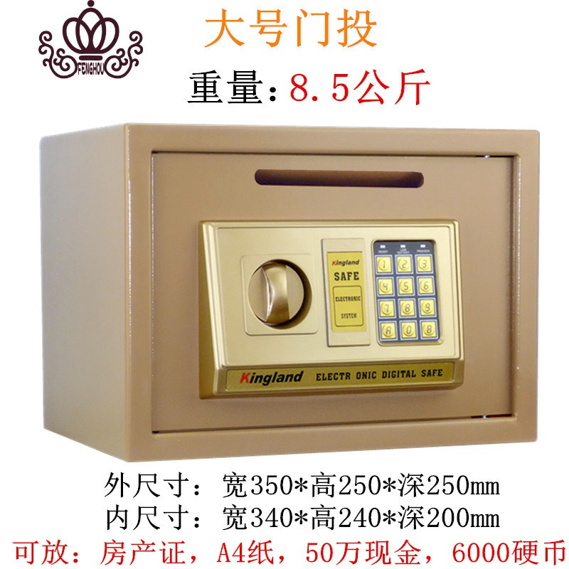 封后成人密码带锁投币储蓄 存钱罐创意钱箱收银保险箱家用超大号防摔 大号土豪金门投[双锁款]储物罐