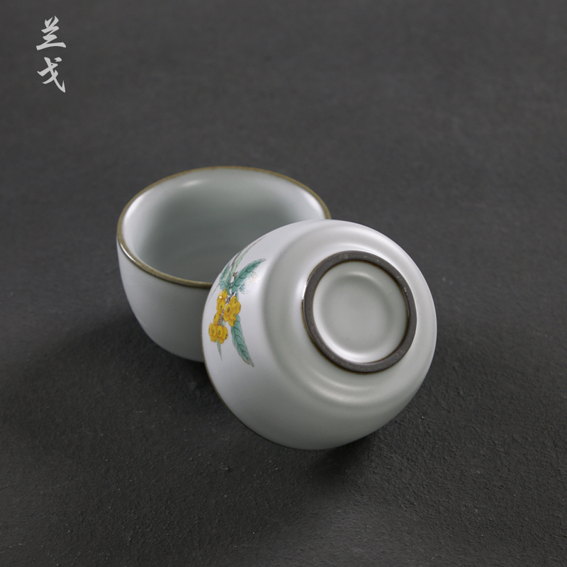 美帮汇汝窑茶杯茶具家用汝瓷品茗杯陶瓷敬茶碗单杯茶道配件主人杯个人杯高清大图
