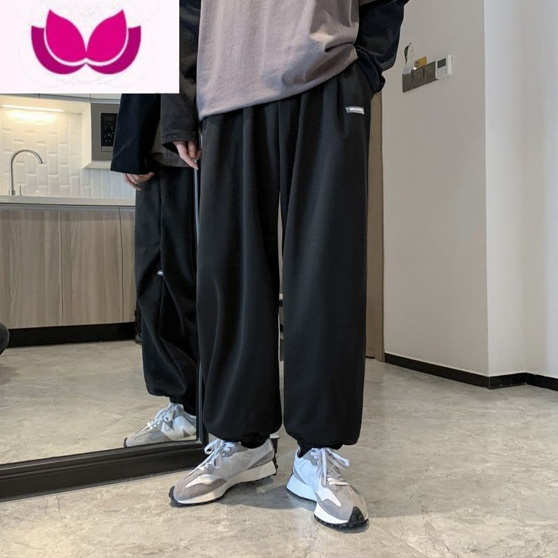 七斓秋季ins潮牌休闲束脚卫裤男韩版潮流学生宽松百搭哈伦运动阔腿裤图片