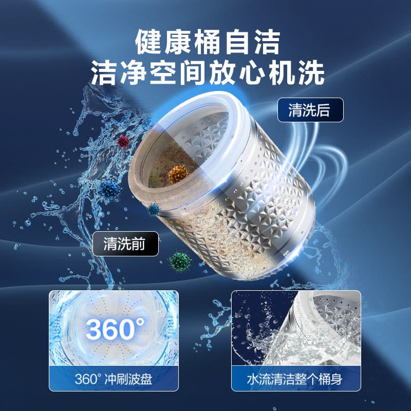 海信(Hisense) 8公斤 波轮洗衣机 全自动 家用小型 迷你 桶自洁 除螨100% 旋翼轻洗 HB80DA35图片