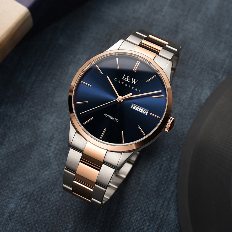 瑞士爱沃驰i&w carnival手表男表全自动机械表 男士进口机芯防水