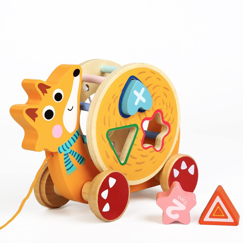 Tololo推拉玩具其他拖拉学步拉线手拉宝宝2岁儿童拉着走的小狗拉绳牵引拉拉车玩具狐狸积木车 价格图片品牌报价 苏宁易购芜湖诺派母婴专营店