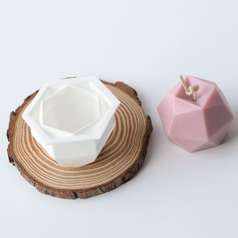 魔方蜡烛模具 diy香薰蜡烛圆球几何硅胶模具 大豆蜡手工材料 单孔菱面圆球