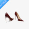 SUNTEK2023年春夏新款漆皮黑色细跟尖头超高跟鞋女职业性感10cm红底单鞋