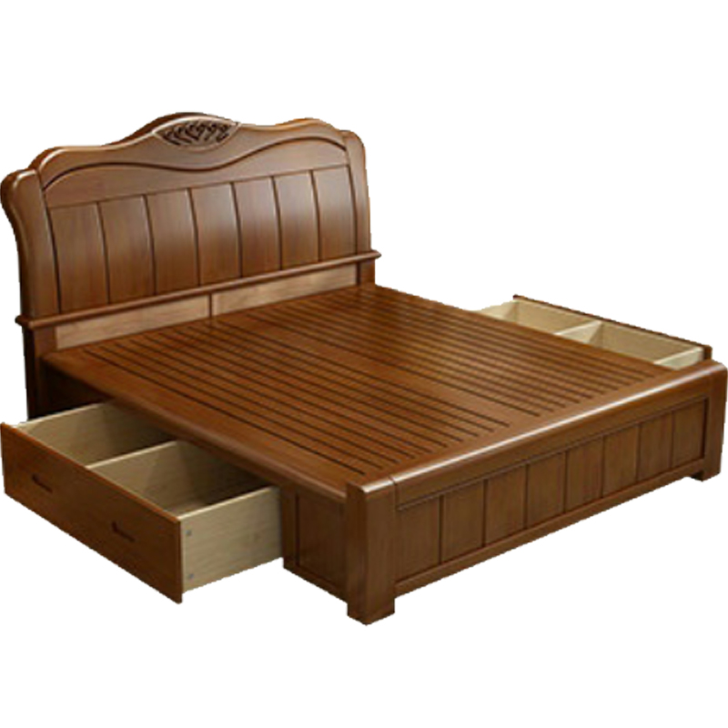 臻远 ZY-SMC-84 实木床 1.8*2.0米抽屉高箱 单位:1张高清大图