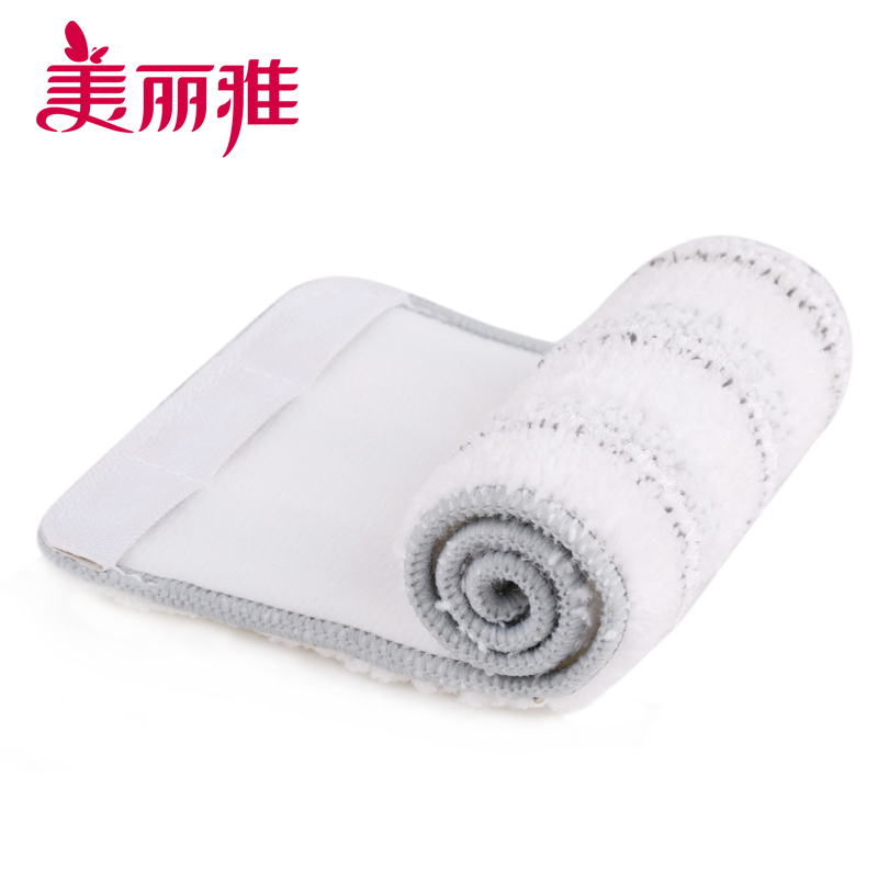 美丽雅(maryya) 家用平板拖把备件吸水性好干湿两用刮水平板拖把替换装 2个高清大图