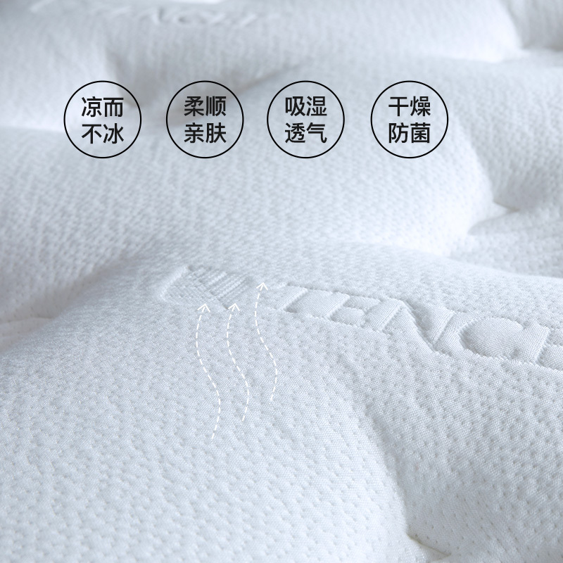 左右睡眠2cm厚乳胶床垫负离子天丝 独立筒弹簧软硬适中DCW050
