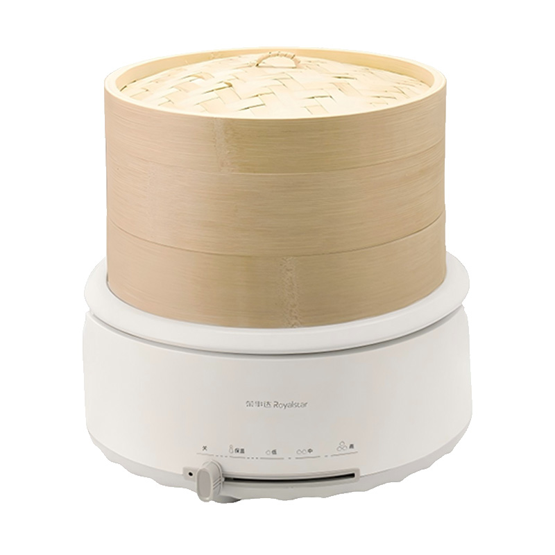 荣事达电蒸锅4L大容量分体式双层竹蒸笼RS-ZG13YK2