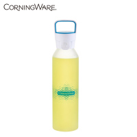 康宁X杯Corningware Bottle系列便携式大容量耐高温玻璃杯 饮料杯550ml 星烁蓝