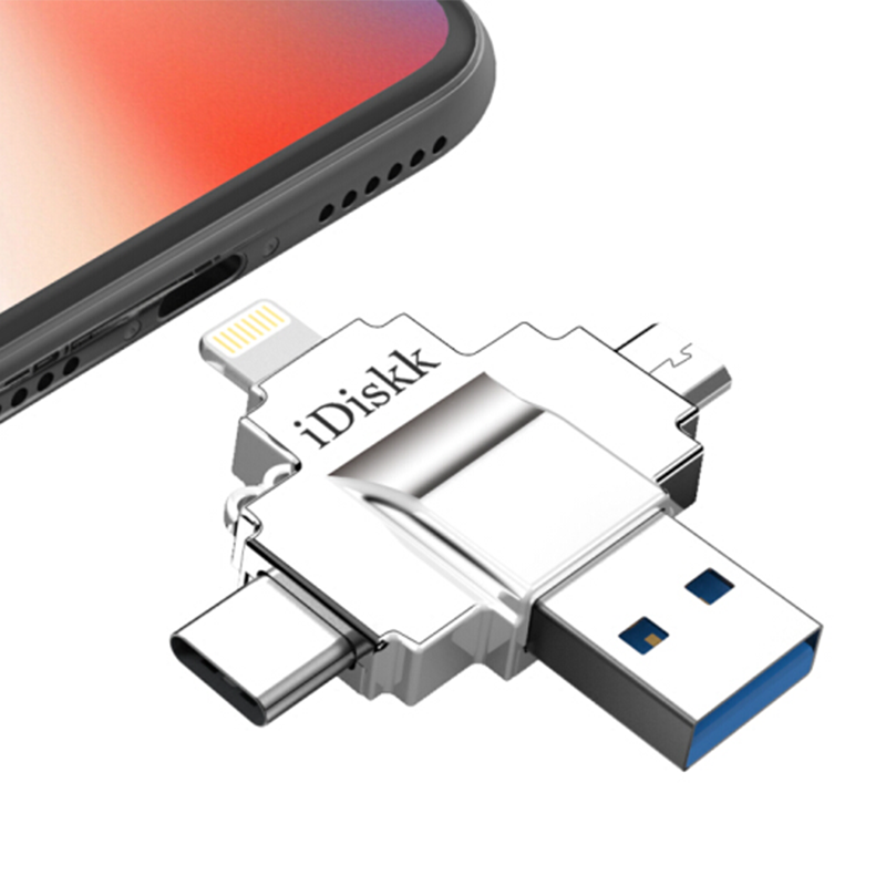 iDiskk苹果手机u盘MFi认证手机电脑两用otg/type-c四口iphone/ipad安卓扩容 四口U盘 64G高清大图