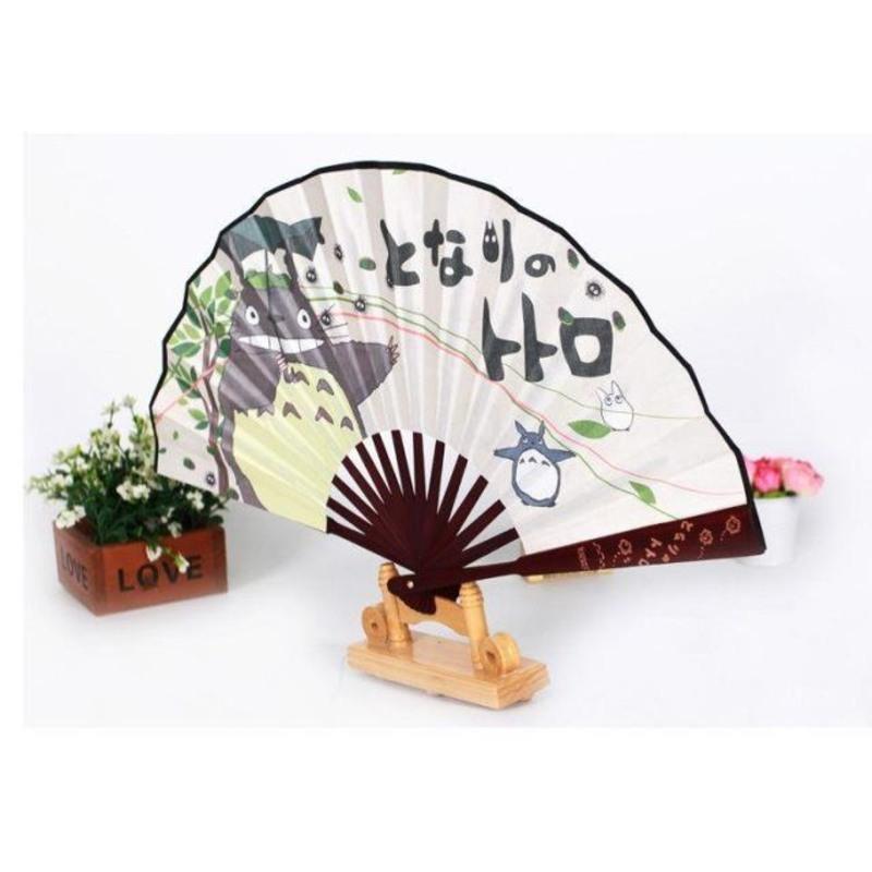龙猫折上10寸更新版动漫卡通周边扇子龙猫宫崎骏经典二次折扇8寸绢布