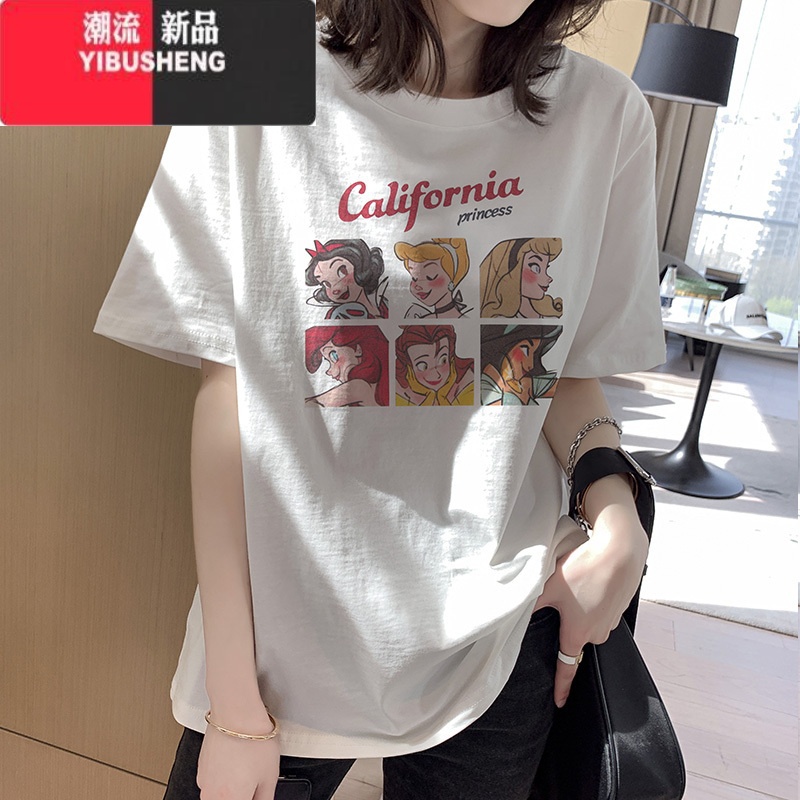 YIBUSHENG复古公主季百搭白色短袖t恤女装宽松大码内搭打底衫MXV上衣高清大图