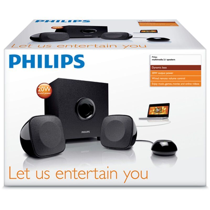 Philips/飞利浦 电脑 音响 台式机低音炮2.1笔记本家用桌面有限小音箱电视重低音游戏收钱吧上课