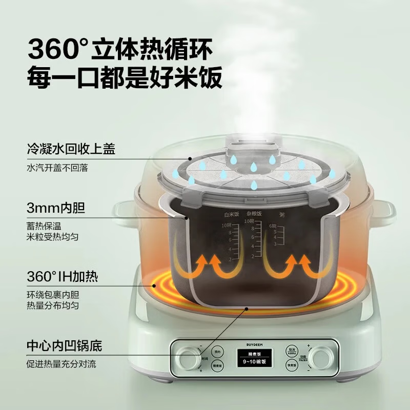[内蒙地区可发]Q0RD57000002北鼎RD5731/IH多功能分体电饭煲 小鹅黄高清大图