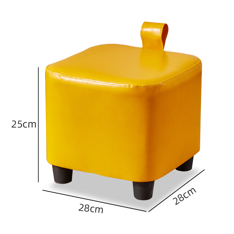 三金鑫轻奢换鞋凳玄关小凳子家用创意手提小板凳可爱矮凳客厅网红方脚凳可叠放 柠檬黄中号