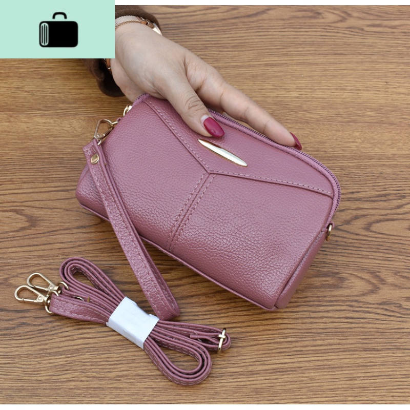 手抓包女小包2020新款休闲中年妈妈斜挎包零钱包买菜包小拎包软皮NEWLAKE 橡红