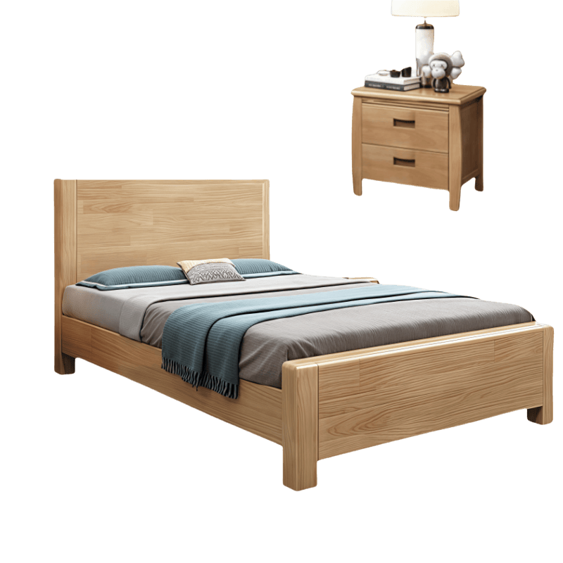 鑫木樽双人床+床头柜180*200*98cm套高清大图