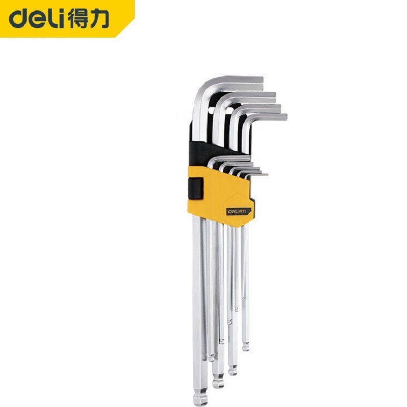 得力工具DL3090加长球头内六角9件套1.5-10(mm)(新VI)(套)