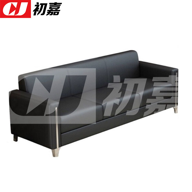 初嘉(CJ)简约办公沙发会客接待洽谈沙发 1+1+3+长茶几