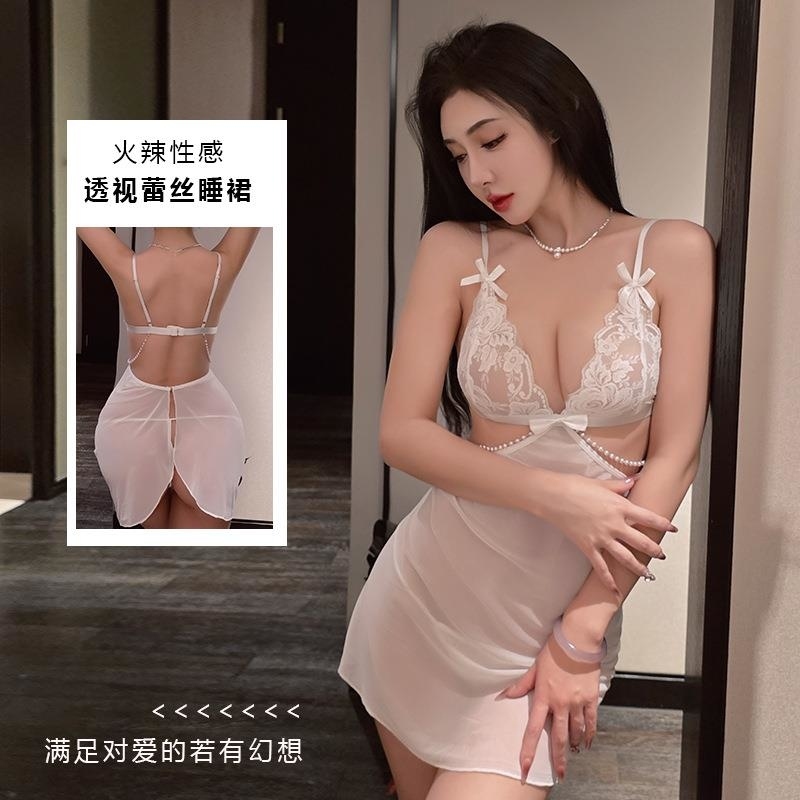 长夜漫漫情趣内衣性感诱惑透视性感睡衣免脱约会战袍激情挑逗2135 白色 均码(80-130斤)