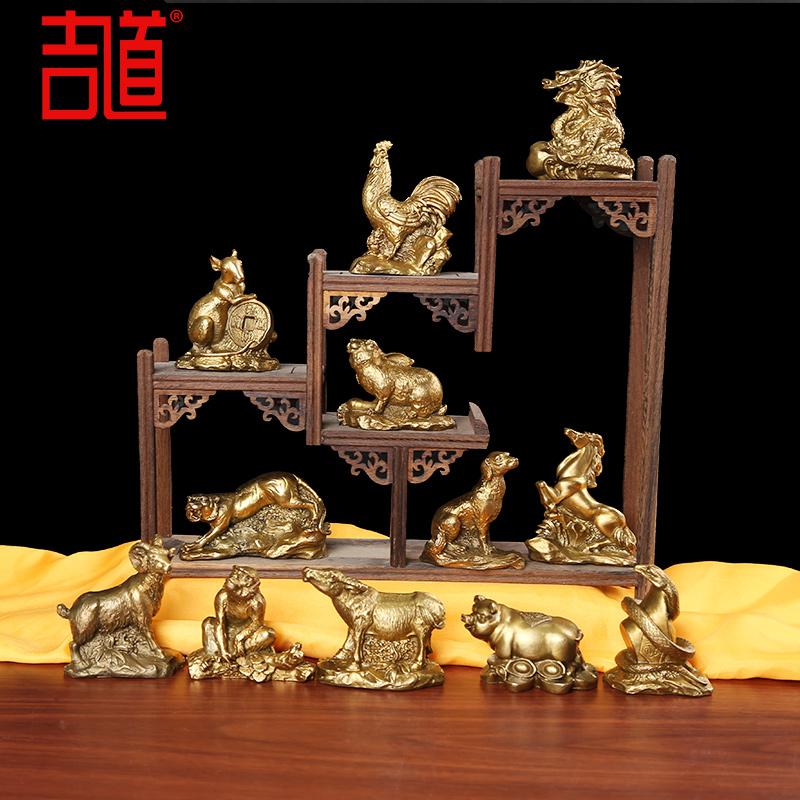 美帮汇十二生肖铜器摆件全套 属鼠牛虎兔龙蛇马羊猴鸡狗猪家居饰品摆件高清大图