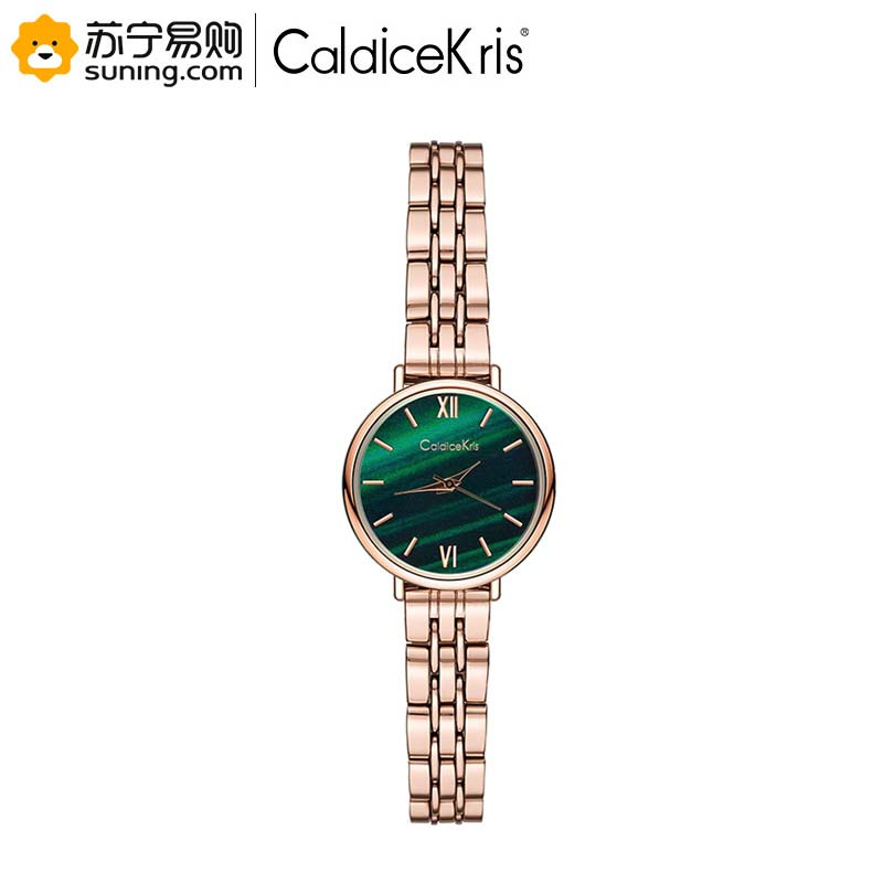 caldicekris中国ck复古孔雀石圆形小绿表ck19072暗绿色
