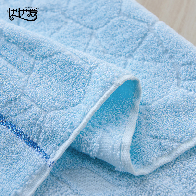 伊伊爱 YBH25256 水立方毛巾 蓝色高清大图