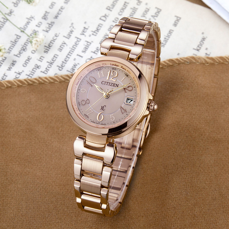 西铁城citizen手表女日本光动能多局电波万年历多功能商务时尚防水女