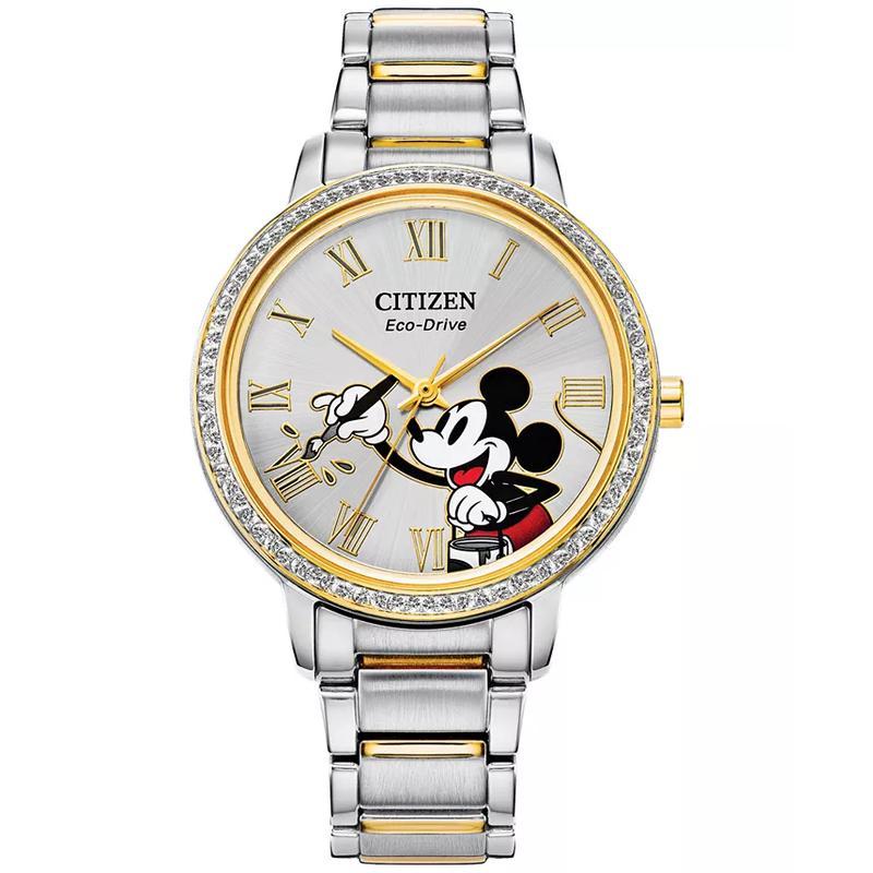 Citizen 米奇石英腕表mm防水米年质保闪钻石英女款情侣手表