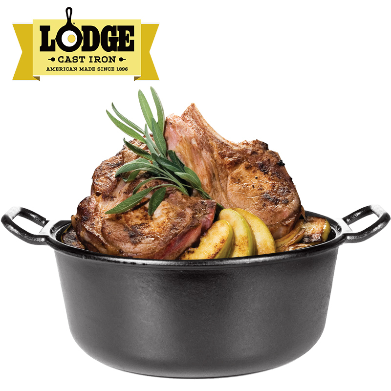 LODGE[美国进口]洛矶铸铁锅炖锅不粘锅无涂层电磁炉汤锅家用P10D3