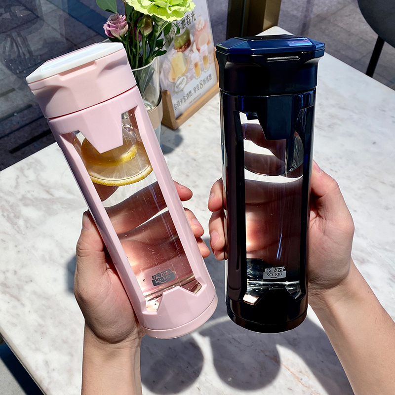 玻璃带吸管水杯子泡茶可爱少女便携创意个性潮流ins简约清新森系