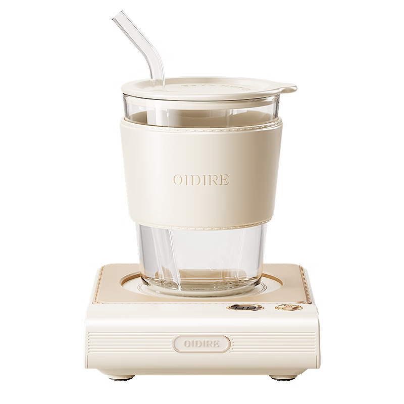 奥帝尔(OIDIRE)ODI-NNB06A数显+暖风款保温杯垫/暖杯垫(杯垫+直身玻璃杯+硅胶盖+吸管)