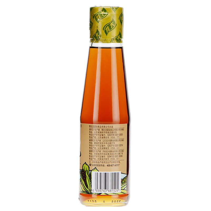 龙大 食用油 芝麻香油一级 220ml/瓶 24瓶/箱 头道初榨 滴滴生香