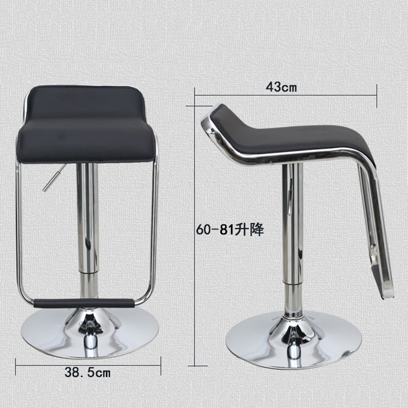 鑫金虎 简约吧台椅高脚凳 钢架椅385*385*810mm高清大图