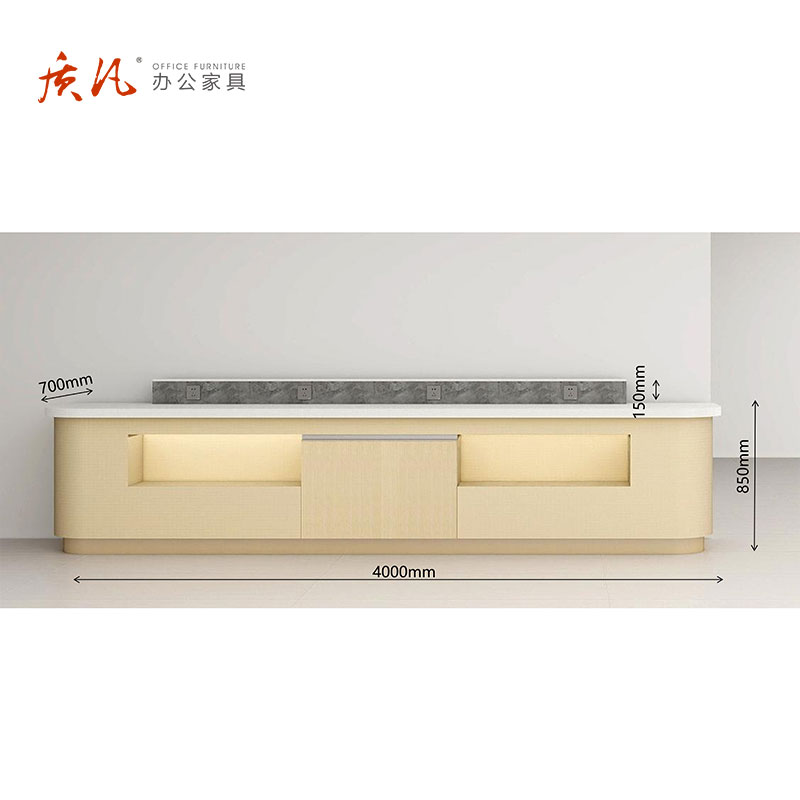 质凡现代简约单面岛台4000*700*850mm高清大图
