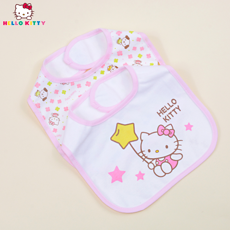 hellokitty小孩纯棉围兜口水巾婴儿围嘴新生儿童幼儿宝宝