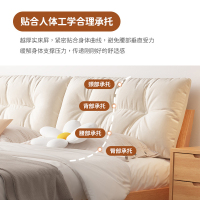 兰秀家居 实木床1.8米北欧双人婚床新中式现代简约原木软靠1.5米高箱储物床