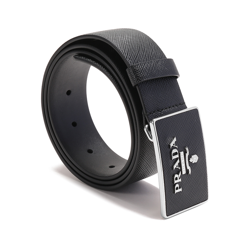 普拉达prada男士皮革不可裁剪皮带腰带2cc534053