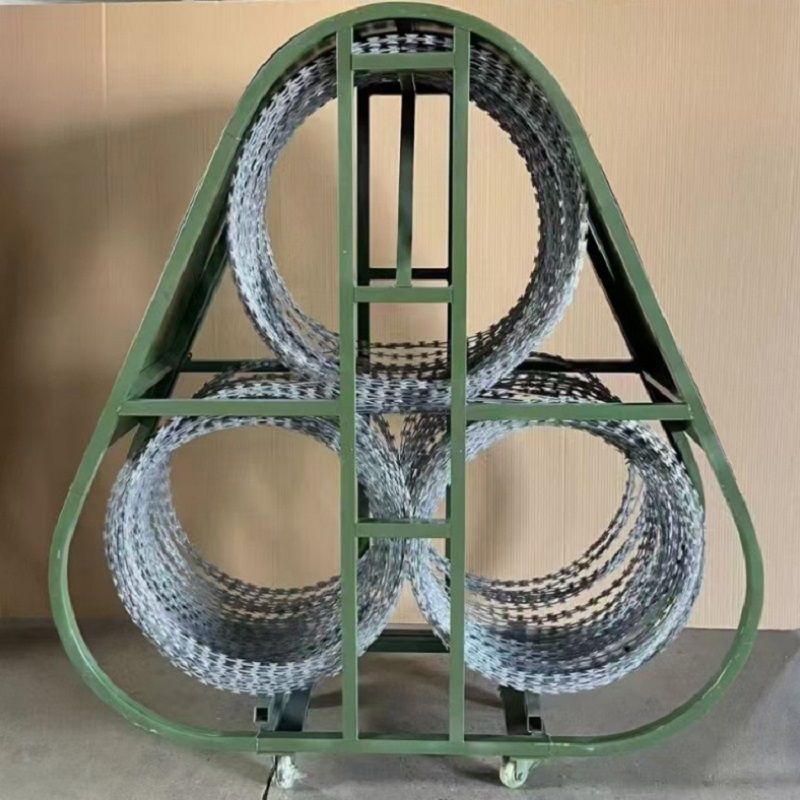 麦盾 防暴阻隔网三圈防暴阻隔网应急物资隔离防护安防器械可移动带滑轮阻隔网阻车路障高清大图