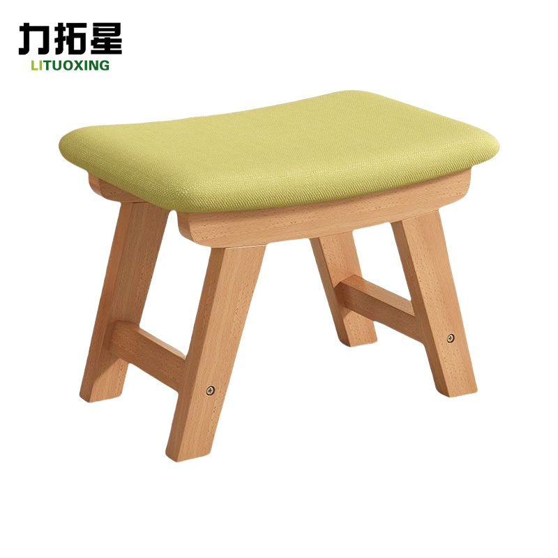 力拓星 换鞋凳 原木色 把高清大图