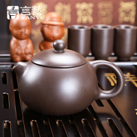 言艺(yanyi) 紫砂功夫茶具套装 实木茶盘 快速壶 圣龙西施配柯木祥云